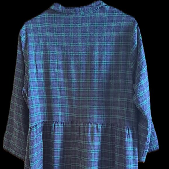 LARGE Vermont Country Store scotch plaid flannel midi dress, so cozy! - Picture 5 of 9